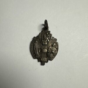 Vintage Catholic Religious Charm Medal Pendant St. Christopher Protect Us Holy